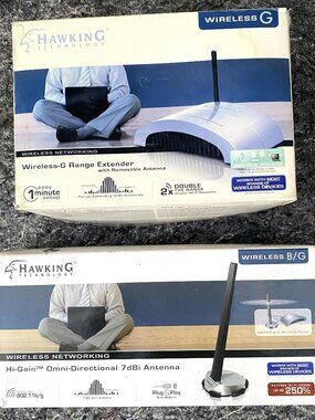 Hawking Wireless-G Range Extender & Hi-Gain 7dBi Antenna WiFi Extender Set